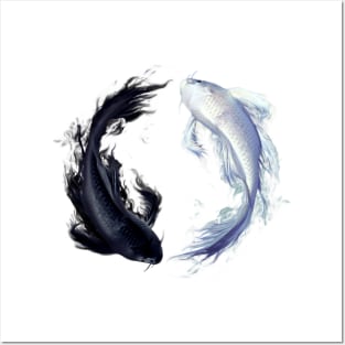 Yin Yang Carps Posters and Art